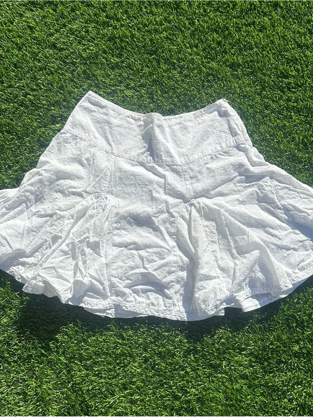 Fairy core white flowy ruffled skirt